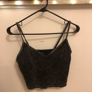 Suede tank-crop top